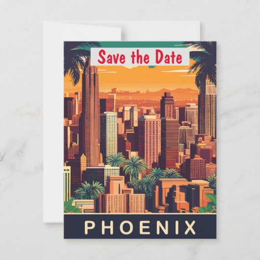 Phoenix Sunset Palms Warme Uitnodiging (Voorkant)
