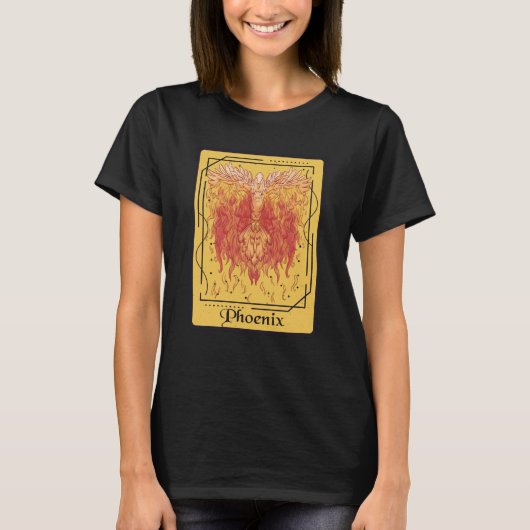 Phoenix Tarot Card Firebird Fantasy Rising from As T-shirt (Voorkant)