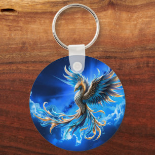 Phoenix van de saffierene dageraad sleutelhanger