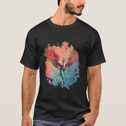 Phoenix van het vuur van de as Mythical Bird Phoen T-shirt (Voorkant)