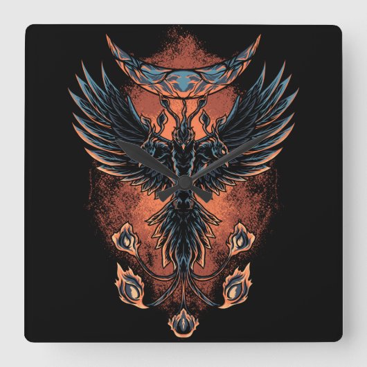 Phoenix Vierkante Klok (Voorkant)