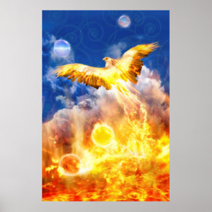 Phoenix Vogel RIJS BOVEN JE PROBLEMEN UIT Poster