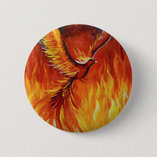 Phoenix vogel ronde button 5,7 cm