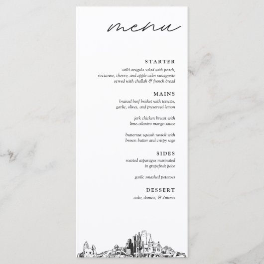 Phoenix Wedding Reception Dinner Menu (Devant)