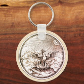 Phoenix Woodcut Sleutelhanger (Voorkant)