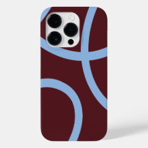 Phone Case – Blue Lines on Burgundy