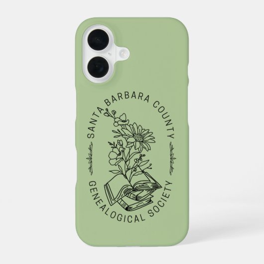 Phone Case - Books & Florals (Sage) iPhone 16 Hoesje (Achterkant)