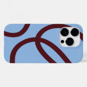 Phone Case – Burgundy Lines on Blue (Achterkant (horizontaal))