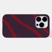 Phone Case – Burgundy Lines on Dark Violet (Achterkant (horizontaal))
