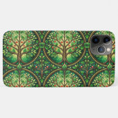 Phone case with an intricate green and brown  (Achterkant (horizontaal))