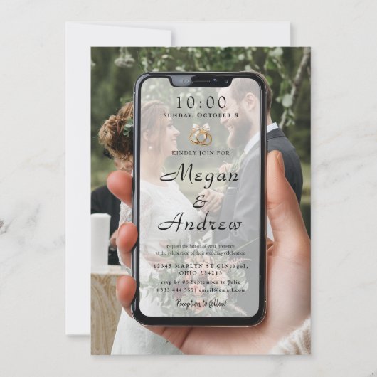 Phone Lock Screen Wedding Invitation (Devant)