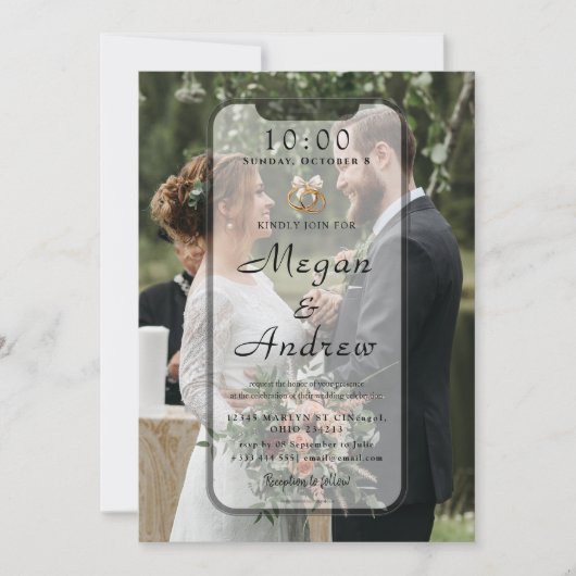 Phone Lock Screen Wedding Invitation (Devant)