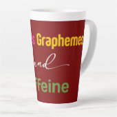 Phonemes Graphemes en Cafeïne Grappig Lezen Terug Latte Mok (Rechterhoek)