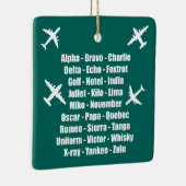 Phonetic Alphabet Air Force Blue Airplane Keramisch Ornament (Rechts)