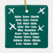Phonetic Alphabet Air Force Blue Airplane Keramisch Ornament (Voorkant)