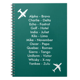 Phonetic Alphabet Airplane Blue Air Cadet Notebook Notitieboek