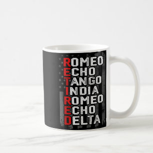 Phonetic Alphabet Gepensioneerd Veteraan Amerikaan Koffiemok