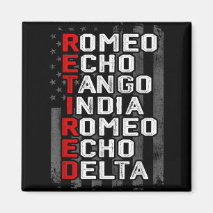 Phonetic Alphabet Gepensioneerd Veteraan Amerikaan Magneet