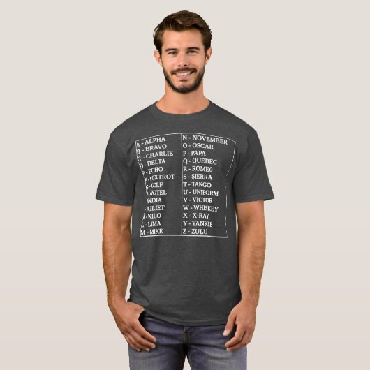 Phonetic Alphabet Language T-shirt (Voorkant volledig)