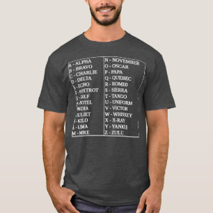 Phonetic Alphabet Language T-shirt