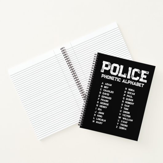 Phonetic Alphabet Police Notebook Adam-Zebra Black Notitieboek (Binnen)