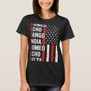 Phonetic Alphabet Remoe Veteran Retirement Army T-shirt