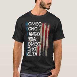 Phonetic Alphabet Remoe Veteran Retirement Army T-shirt