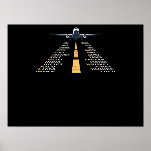Phonetic Aphabet Pilot Cadet Airplane Gift Poster (Voorkant)