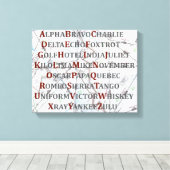 Phonetisch alfabet Canvas, thuiscadeaus voor de lu Canvas Afdruk (Insitu (Houten vloer))