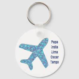 Phonetisch alfabet "Pilot"-vliegtuig Sleutelhanger