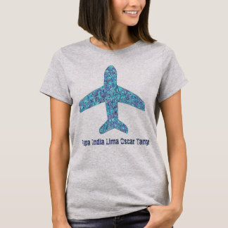 Phonetisch Alfabet "Pilot"-vliegtuig T-Shirt