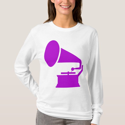 Phonograaf - Paars T-shirt (Voorkant)
