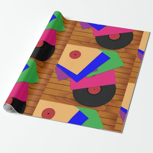Phonograafrecords Cadeaupapier (Uitgerold)