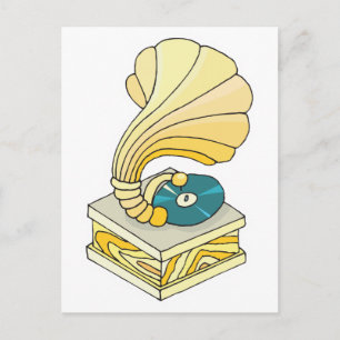 phonograph Record-speler Briefkaart