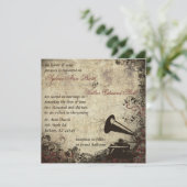 Phonograph Vintage Wedding Invitation (Debout devant)