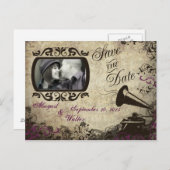  Phonograph Wedding Save the Date Briefkaart (Voorkant / Achterkant)