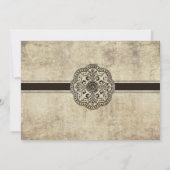 Phonographe Vintage Wedding Invitation Rouge (Dos)