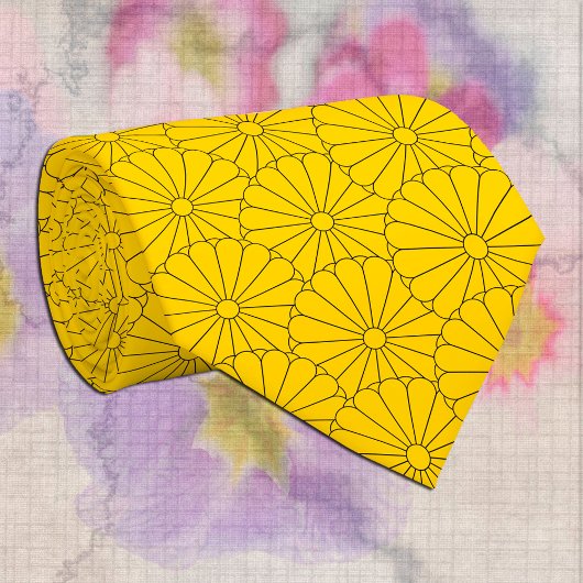 Phoque japonais floral / Cravate Motif Sun