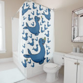phoques bleus blanc enfants douche rideau (En situation)