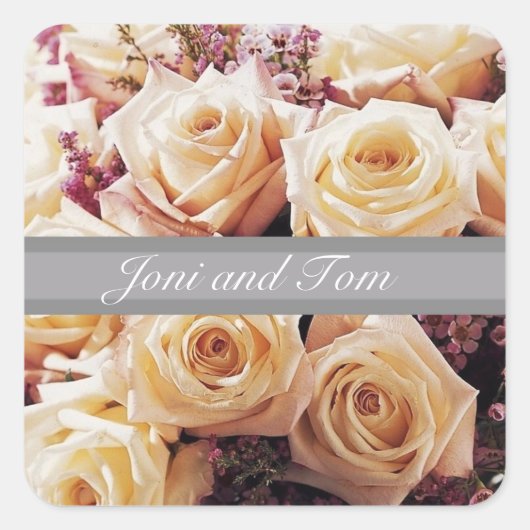 Phoques et autocollants à enveloppe Mariage floral (Devant)