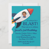 Phot0 Rocket Spacship Boy Invitation Anniversaire (Devant)