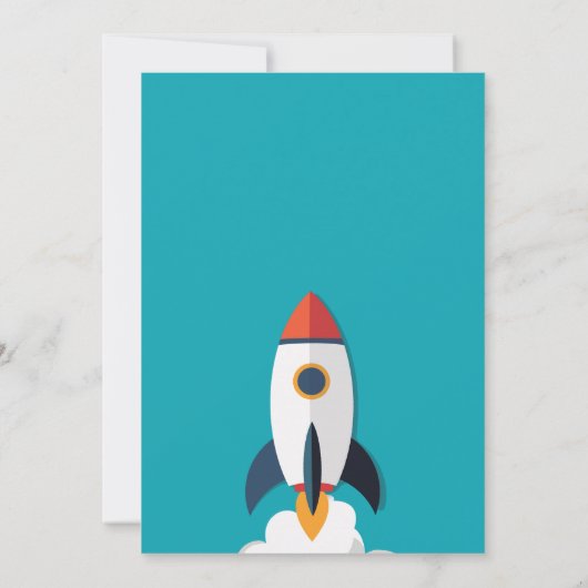 Phot0 Rocket Spacship Boy Invitation Anniversaire (Dos)