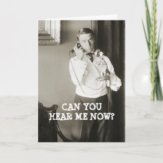 PHOTO 1900 vintage TÉLÉPHONE HOMME CARTE D'ANNIVER