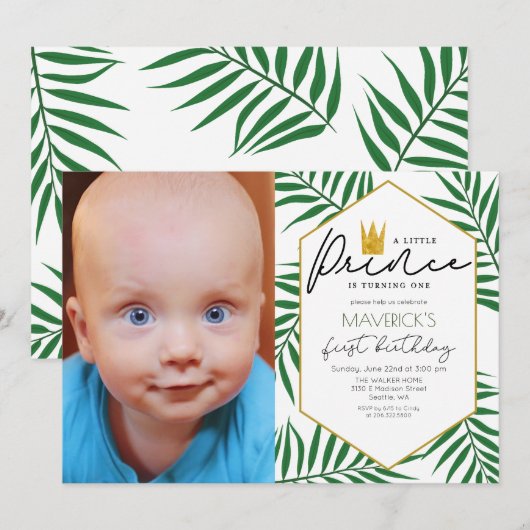 PHOTO - 1er anniversaire Invitation Petit Prince L (Devant / Derrière)