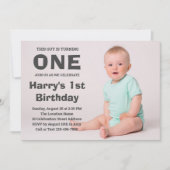 Photo 1er Anniversaire Invitation | Premier annive (Devant)