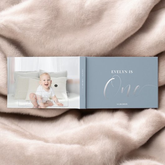 Photo 1er anniversaire Script bleu