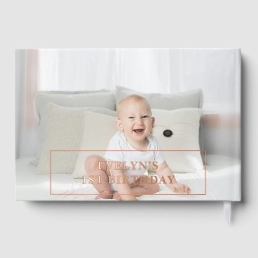 Photo 1er anniversaire Script rose (Verso)