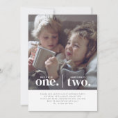 Photo 1er et 2e Invitation d'anniversaire conjoint (Devant)