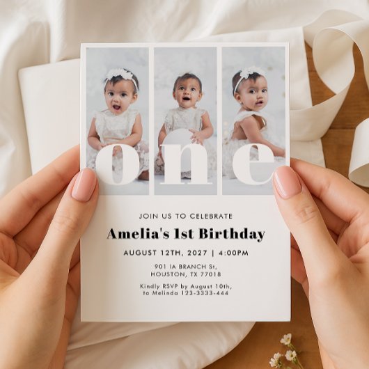 Photo 1st Birthday Invitation
