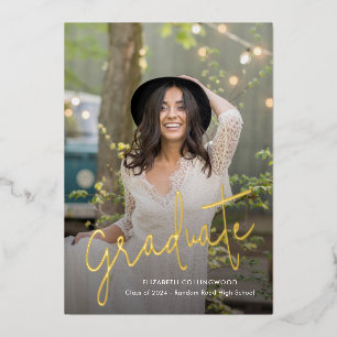 Photo 2024 Graduation Gold Foil Faire-part